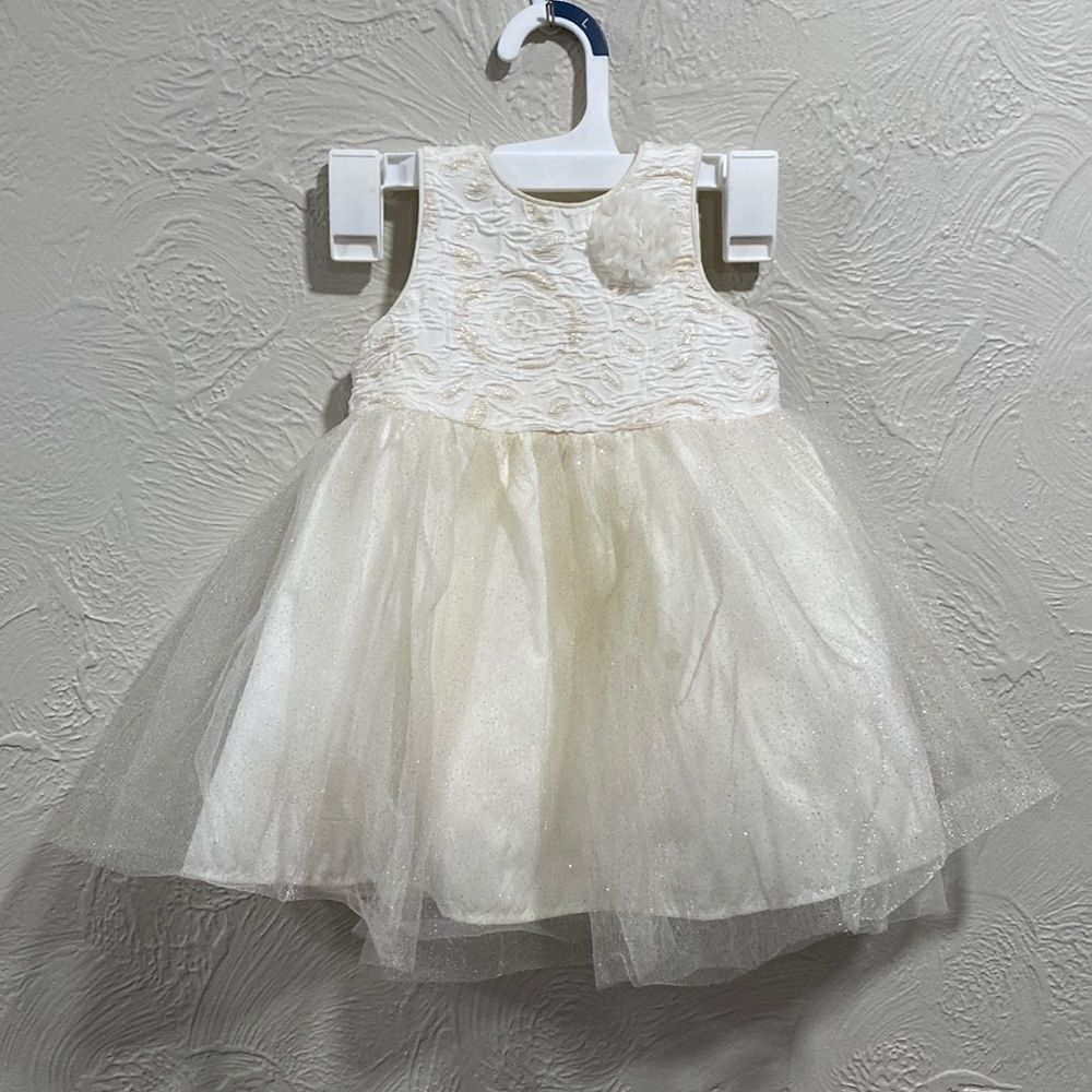Mia & Mimi cream and gold tutu tank dress size 12 months